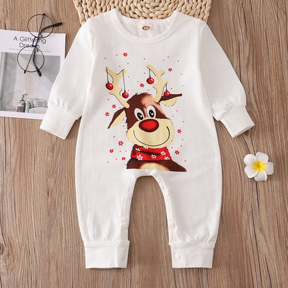 Xmas Family Matching Pajamas Set Cute Deer Adult Kid Baby Family Matching Outfits 2022 Christmas Family Pj's Dog Clothes Scarf