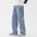 Korean Fashion Men's Baggy Jeans Elastic Waist Classic olid Color Straight-leg Denim Wide-leg Pants Male Light Blue Grey Black