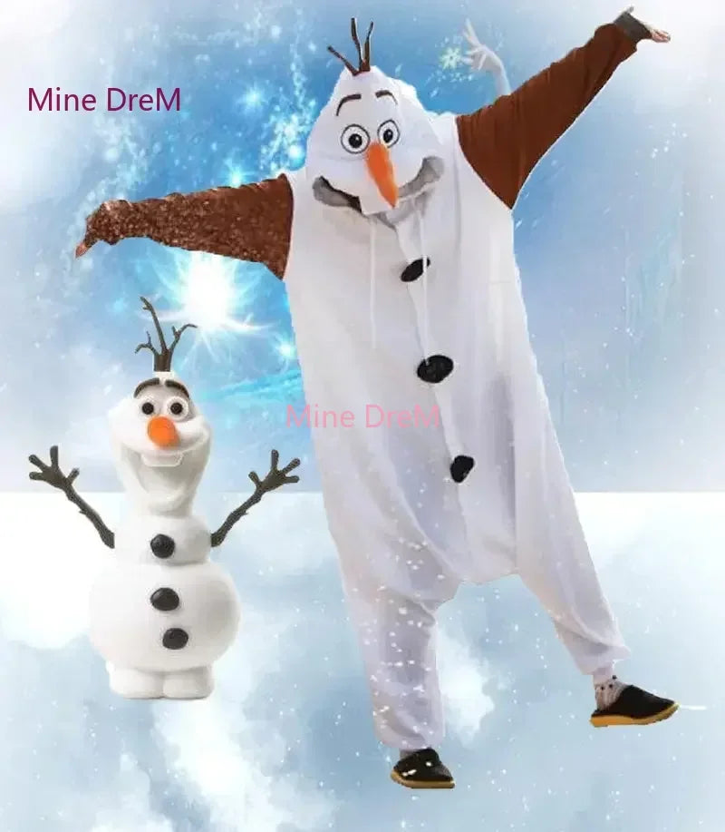 Frozen Olaf Snowman Cosplay Anime Costume Onesies Pyjamas Cartoon AnimaPajamas Adult Kigurumi Onesies Sleepwear